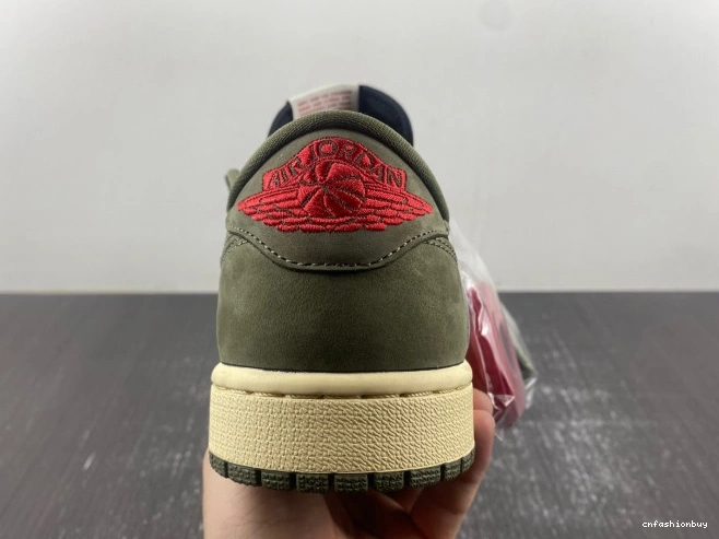 1 JORDAN SCOTT SP OG AIR TRAVIS 'BLACK OLIVE' X LOW DM7866-002 0709